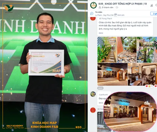 Quán của học viên anh Thạch khóa K49 sau khi học pha chế tại Saly Academy